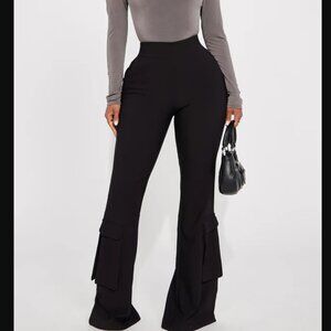 Fashion Nova Black High-Waisted Flare Pants